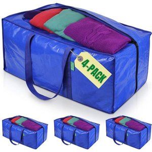 Jumbo Heavy-Duty Moving Bags, Clothing Storage Bags with Sturdy Zipper